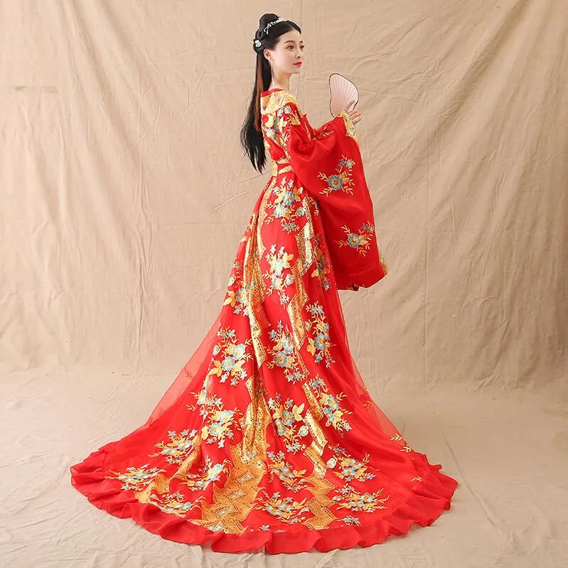 REDBMX Ancient Chinese Costume Tang Ming Dynasty Ethnic Long