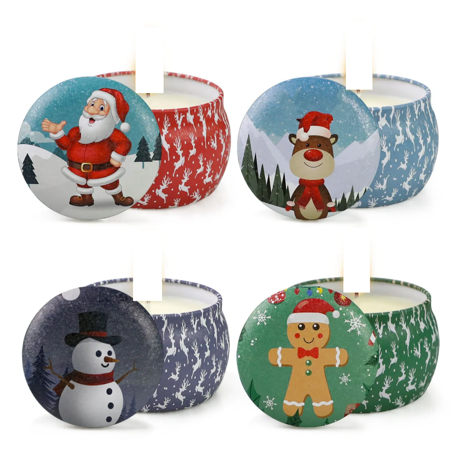 Christmas Scented Candles Decoration Santa Claus Snowman Cone Candles Smokeless Aroma Home Wedding Birthday Party Christmas Candle GGA2732
