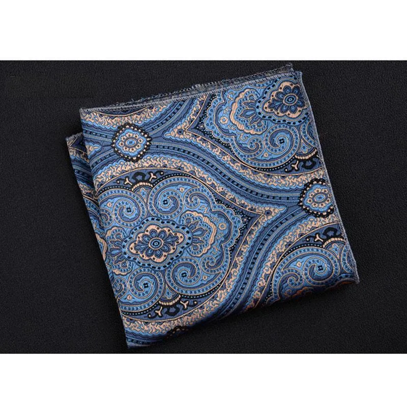 Luxury Men Handkerchief Polka Dot Striped Floral Printed Hankies Polyester Hanky Business Pocket Square Chest Towel 23 23CM322G