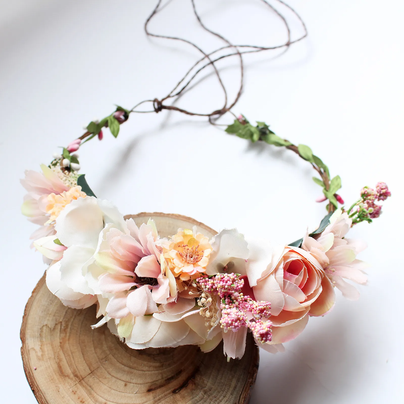 hand made stereo simulation flowers Wreath Sweet princess hairbands bridals headdress seaside holiday wedding garlands Hair accessories S117