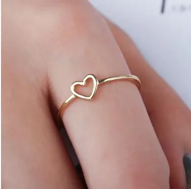 Neuheit Liebesringe Mädchen/Damen Option Größe Gold/Silber Ringe Einfacher Modeschmuck Zubehör Bandringe