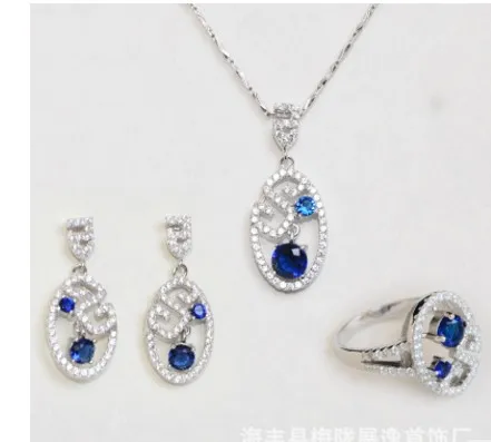 Moda Crystal Diamond Wedding Bride Zestaw Naszyjnik Kolczyki Ring Up-Market Products Darmowa Wysyłka 51.5n