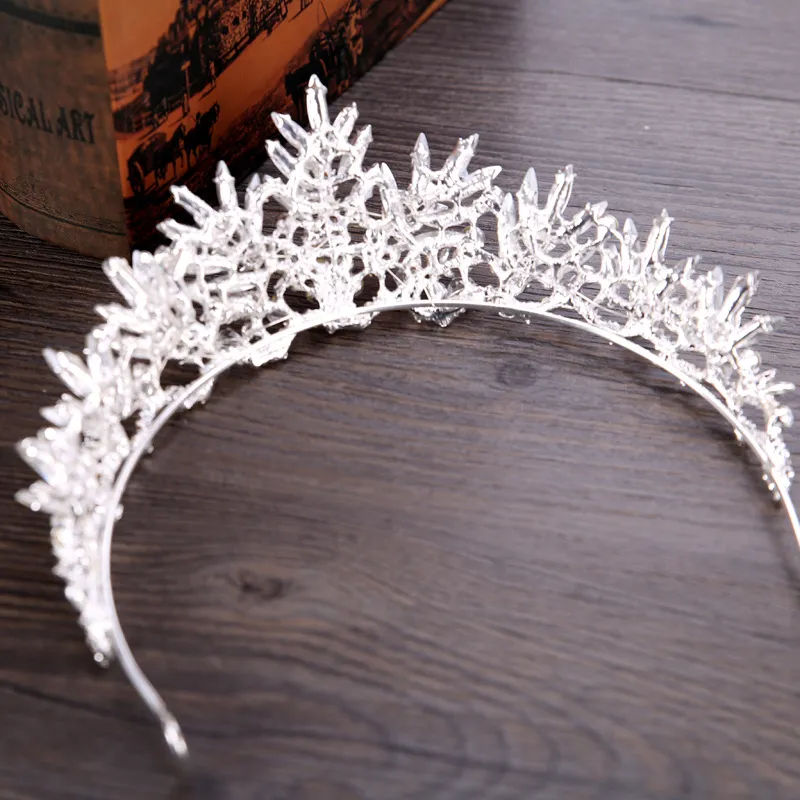 Billiga silver bling tiaras krönar bröllop hår smycken krona kristall mode kväll prom party klänningar tillbehör headpieces288x