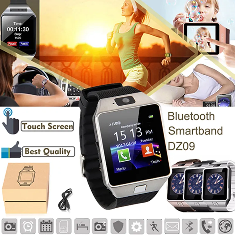 Smart Watch DZ09 Smartwatch Pedometer Clock With Sim Card Slot Push Message Bluetooth Connectivity Android Phone Men Watch