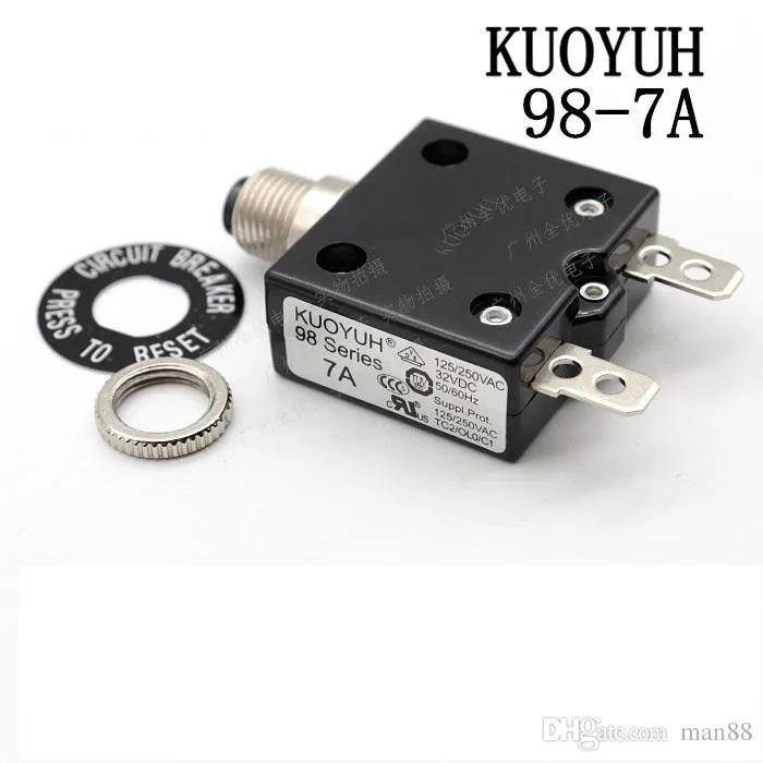 Circuit Breakers Taiwan KUOYUH 98 Series-7A Overcurrent Protector Overload Switch