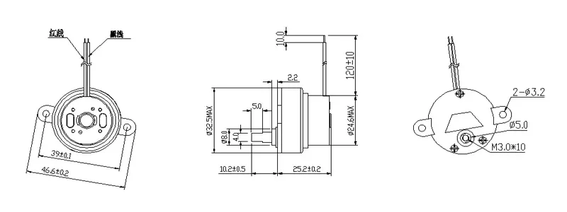 size of gear motor