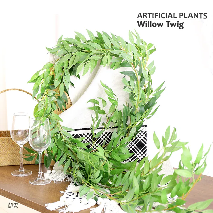 Silk Willow Rattan Garland Lifelike Fake Vines For DIY Home, Wedding