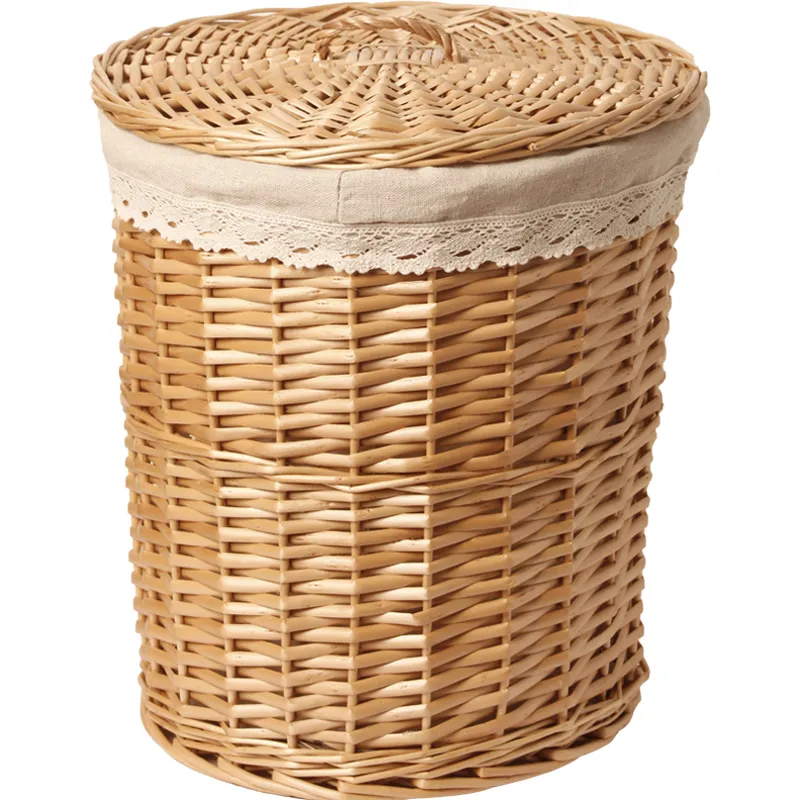 Wicker Dirty Basket Hamper Frame Storage Box Pot Shop Weaving Clothes T200224279W