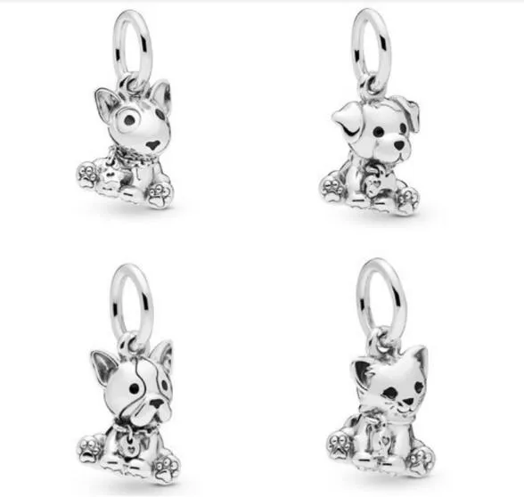 2019 mother's day Sweet Cat Hang Beads 100% 925 sterling silver beads Fits for Pandora Bracelets & Necklace diy charms loose beads