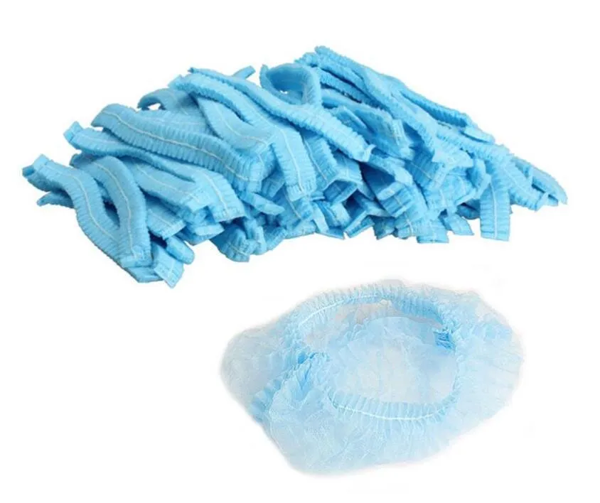 10000pcs / lot Non-tissé Jetable Bonnets De Douche Plissée Anti-Poussière Chapeau Femmes Hommes Bonnets De Bain pour Spa Salon De Coiffure