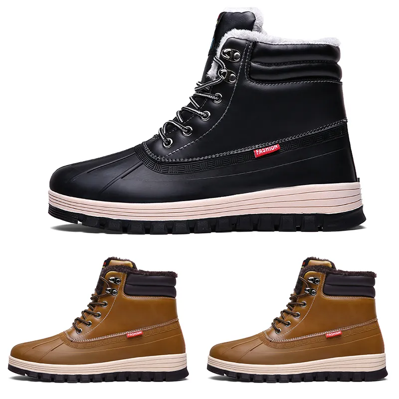 2020 Kind3 wasserdichte Baumwolle Große Größe Winter Triple Schwarz Grau Mann Junge Männer Stiefel Herren Sneakers Boot Trainer Outdoor Wanderschuhe