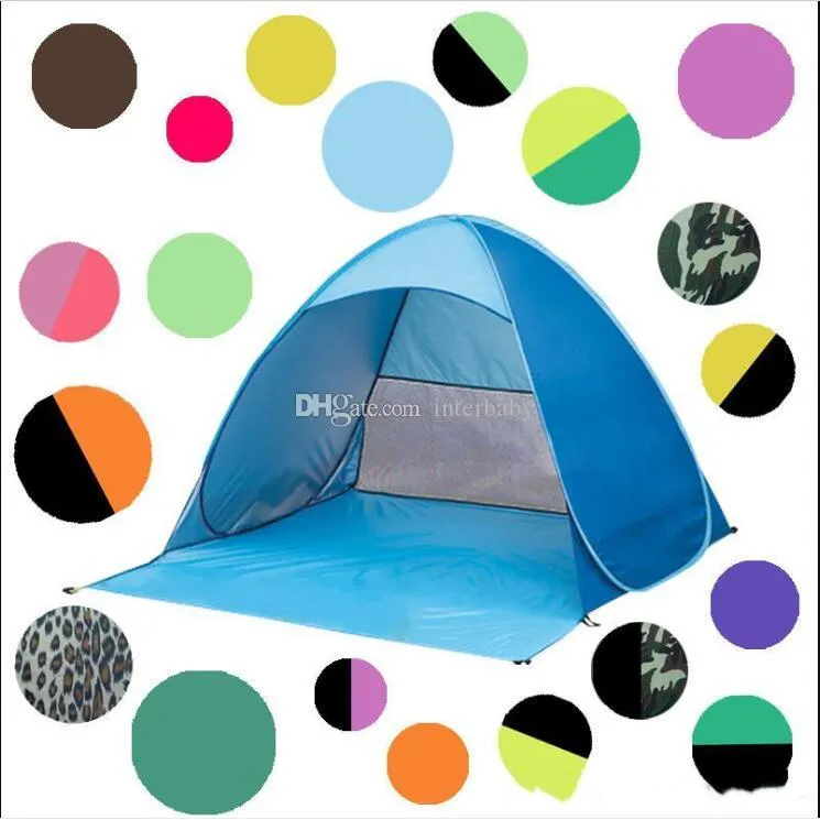 Tent automática Abrir tendas ao ar livre Praia Tenda instantâneo portátil Shelter Caminhadas Camping Sun Sombra Turista Peixe Anti-UV Família Tendas YP5085