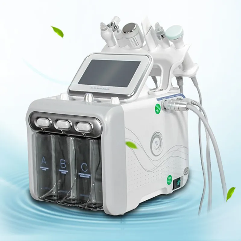 المحمولة 6 في 1 Hydro Peel Microdermabrasion Hydra الوجه Hydrafacial التنظيف العميق RF الوجه رفع الجلد تشديد آلة الجمال