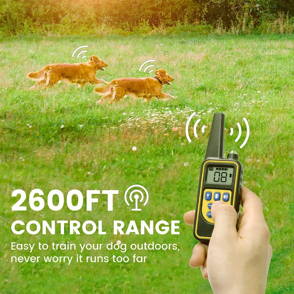 Dog Training Collar Dog Collar with Remote 2600ft Control Range ECollar for 2Dogs with 4Training Modes for Medium and Large Breed Dogs Dog