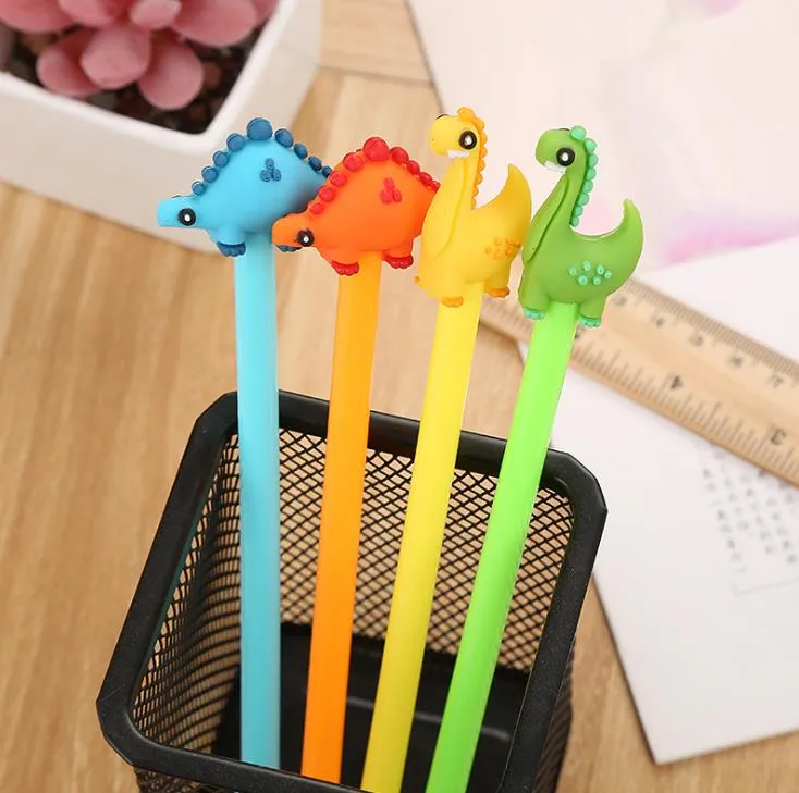 Cartone animato creativo dinosauro penna gel kawaii regalo promozionale cancelleria in silicone penna studente scuola forniture per ufficio spedizione gratuita SN954