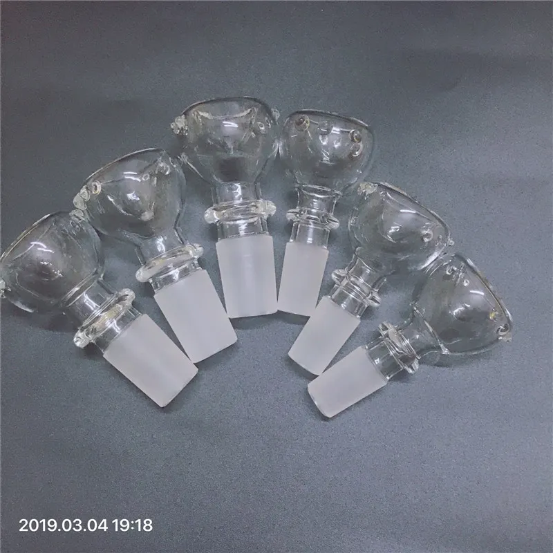 14mm 18mm Herb Slide Dab Pieces Прозрачные стеклянные миски Сухая миска для трав Табачные чаши Пепельница для стеклянных бонгов Водопроводные трубы Dab Rig