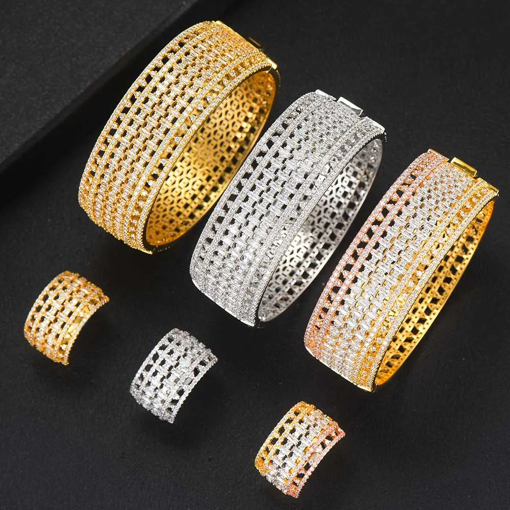 Halsband örhängen halsband larrauri ny mode romantisk design öppen armband ring smycken set för kvinnor brud engagemang bröllop annons