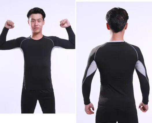 Top many quick drying sports tights long sleeve men's football training base shirt running Yoga suit breathable fitness suit Soccer Training
