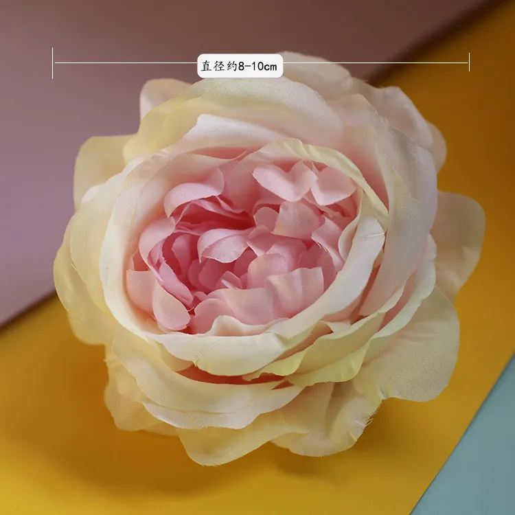 10pcs / lot 모란 꽃 머리 실크 꽃의 시뮬레이션 결혼식 벽 장식 DIY 꽃다발 꽃꽂이 가짜 꽃 화환