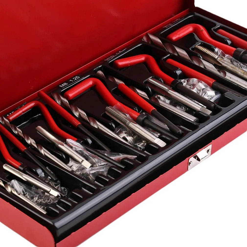 Durable Gewinde-Reparatur-Werkzeug 131pcs / set Helicoil Fädeln Reparatursatz Set Garage Werkstatt Werkzeug Professionelle Recoil Repair Tool Y200321