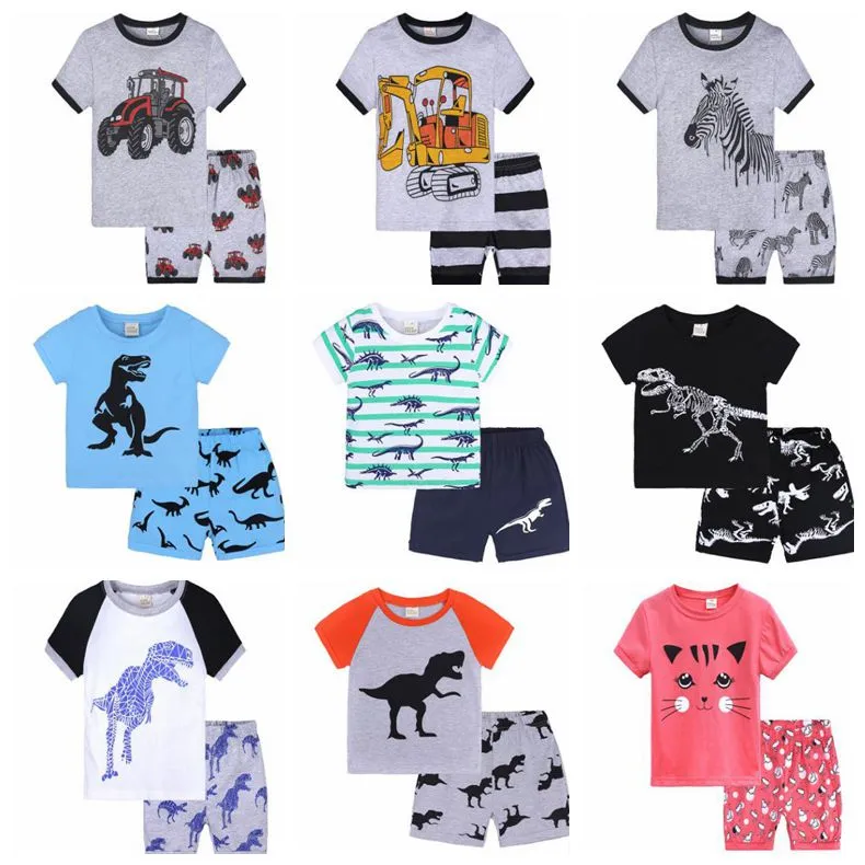 Enfant en bas âge garçon tenues INS bébé chemises pantalons courts 2 pièces ensemble à manches courtes garçons vêtements ensembles été bébé vêtements 19 modèles DW5253