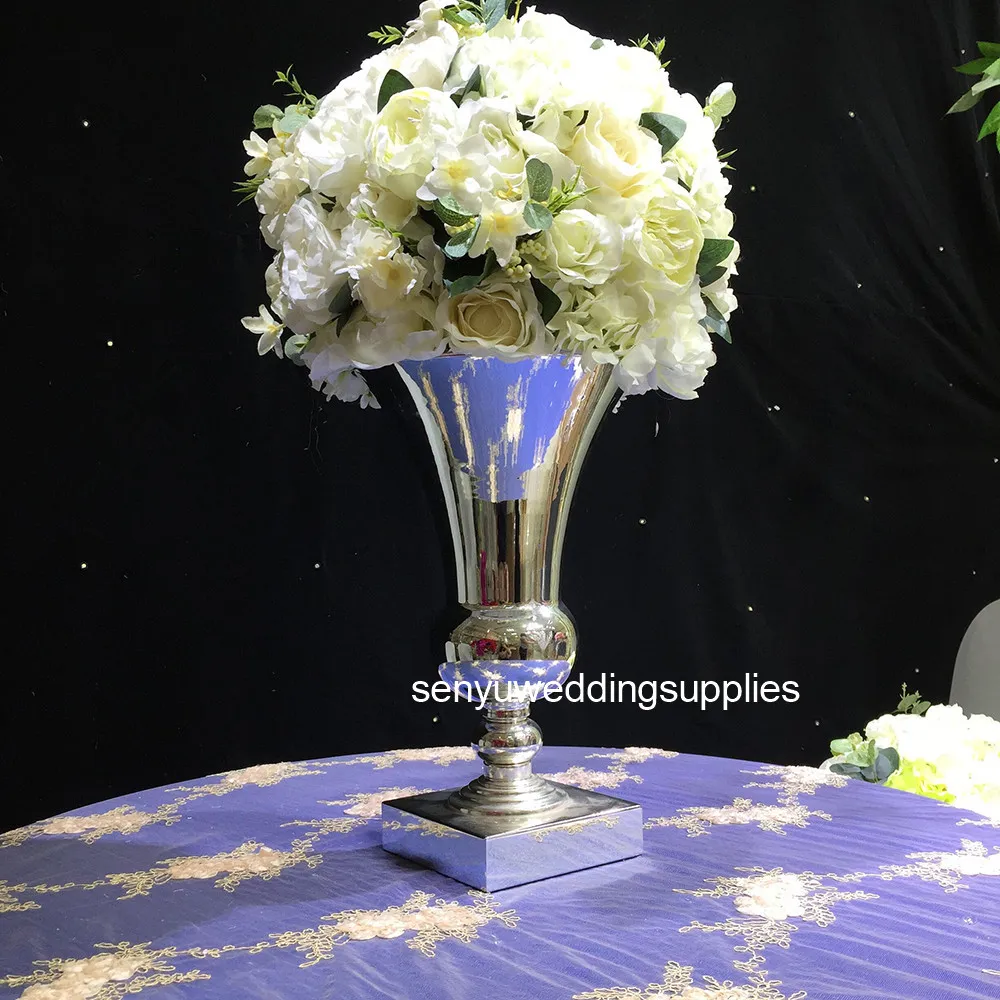 판매 senyu0232를위한 우아한 금 / 은색 꽃 꽃 웨딩 무대 백 드롭 웨딩 배경