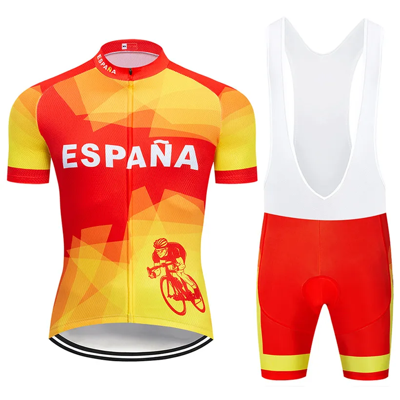 Factory direct sales Moxilyn 2020 SPAIN Cycling Jersey 20D Set MTB Bike Clothing Ropa Ciclismo Bicycle Clothes Wear Men's Short Maillot Culotte