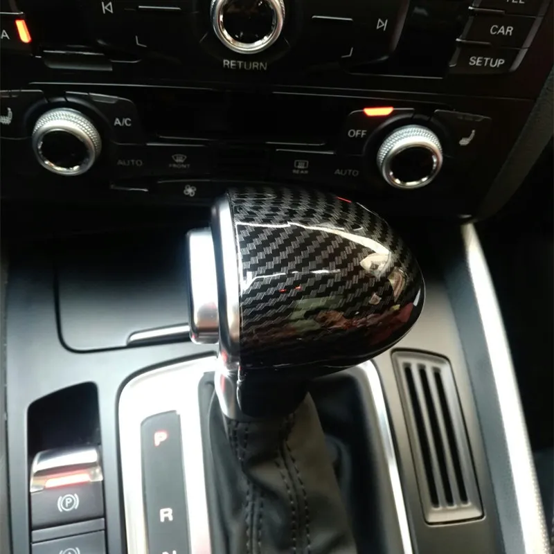 Araba Styling Konsolu Gearshift Kolu Kafa Çerçeve Kapak Karbon Fiber Sticker Audi A4 B8 B9 A5 A6 A7 Q7 Q5 İç Aksesuarları