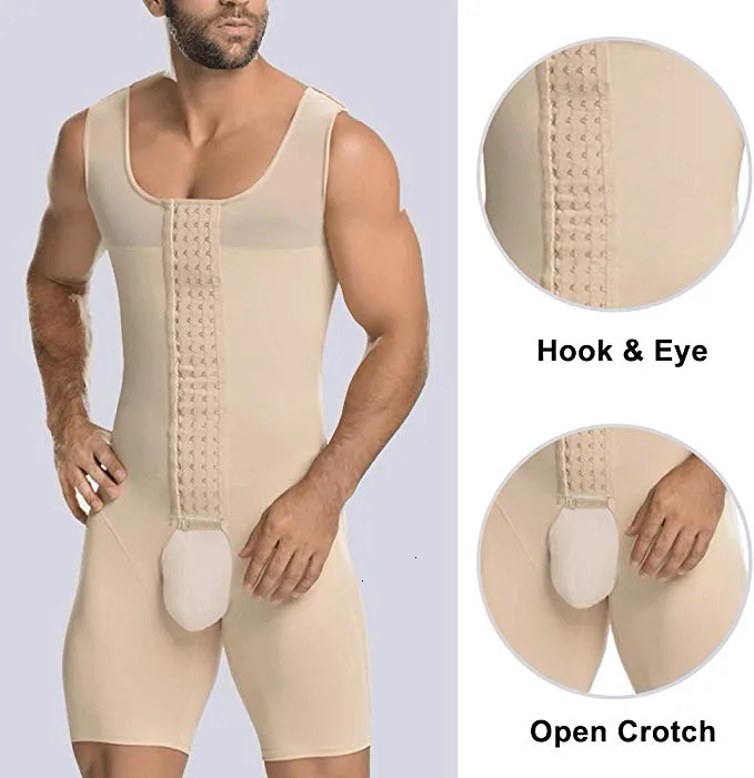Body de compression pour hommes Shaper - Ceinture pour gynécomastie Graisse du ventre et cuisses Corset Hommes T-shirt Body Shaper Men228H