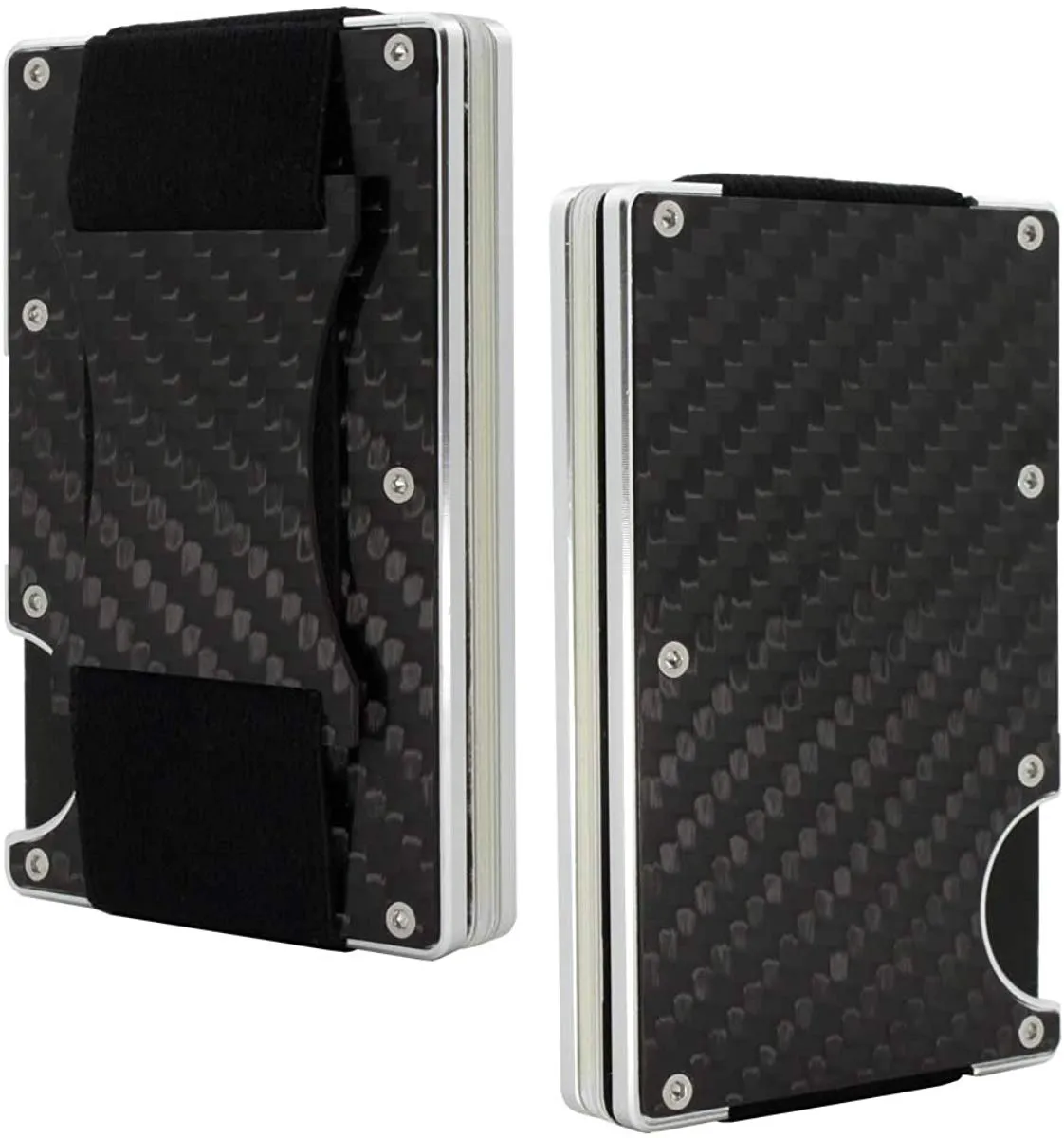 Carbon Fiber Money Clip Card Holder Wallet Aluminum Credit Cards Mens