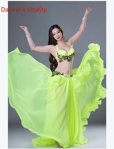 Belly Dance Suit Diamond Bra Split Big Swing Skirt Performance Clothes  Oriental Dancing Woman High-end Competition Clothing Set - Belly Dancing -  AliExpress