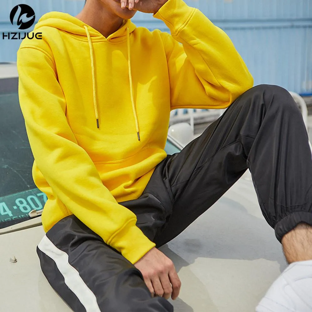 디자인 새로운 패션 힙합 후드 2019 남자 노란색 / 녹색 스웨터 남자 브랜드 긴 소매 의류 거리 착용 남자