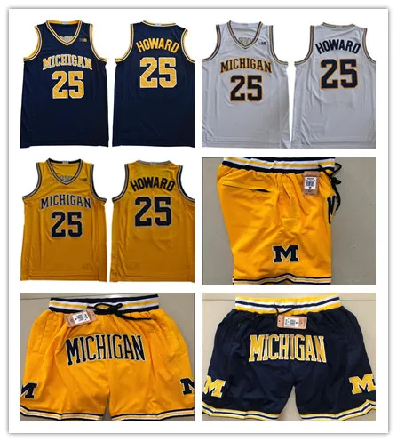 Juwan Howard NCAA 2020 Michigan Wolverines Basketbal Jersey College Netw Basketbal Hip Hop Motion Wind Spotrs Casual Broek Shorts