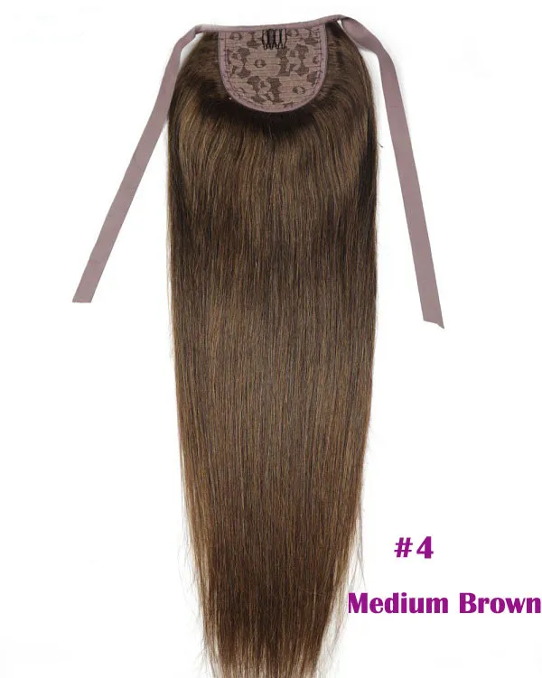 120g 10 "-22" fait à la Machine Remy cheveux ruban queue de cheval Clips-dans les Extensions de cheveux humains prêle naturel droit postiche