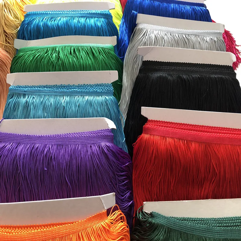 10yards lot 20CM Polyester BorlasTassel Fringe Trimming Lace For Latin Dress Samba Stage zakka patchwork textile Curtain lace2571