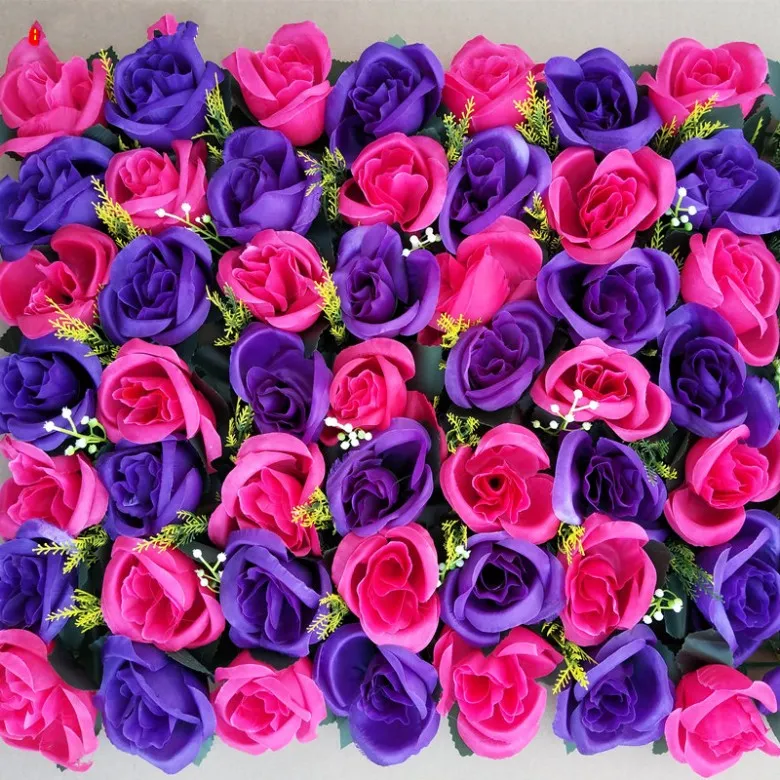 10pcs / lot 60X40CM mur de fleurs artificielles romantique, utilisé pour la scène de banquet de mariage et la décoration de fond de différentes couleurs
