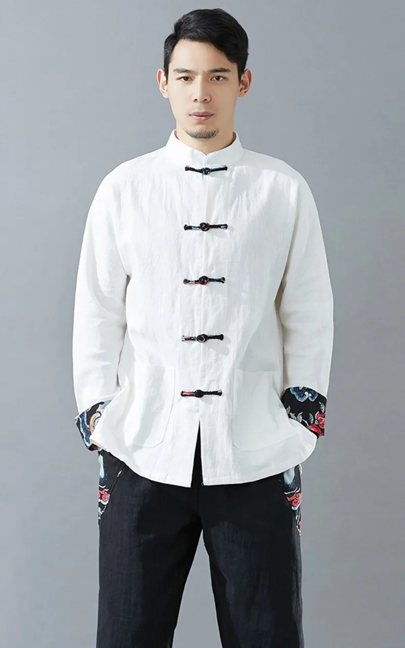 Abbigliamento tradizionale cinese per uomo Shanghai Tang Abbigliamento orientale Giacca cinese Abbigliamento Kung Fu Abbigliamento maschile KK3106257k