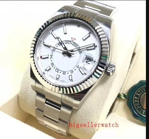 Top High Quality Sky-Dweller Workin White Dial 42mm 326934 Stainless Steel Asia 2813 Movement Automatic Mens Watch Watches184Y