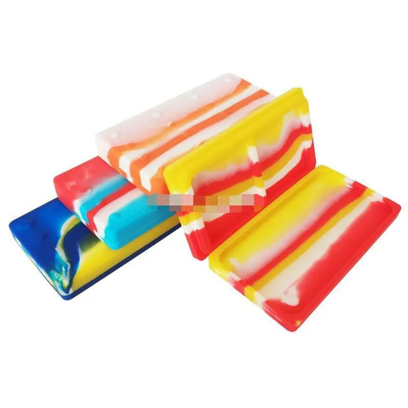 Organizzazione per riporre gli oggetti in cucina Contenitore in silicone di colori assortiti rettangolo da 50 ml con 2 pozzetti per Dabs Contenitori in silicone di forma rotonda Vasetti in silicone per cera