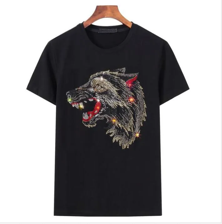 Été nouveau T-shirt de forage chaud mode diamants pierre T-shirt hommes ample rue T-shirt nouveau 2020