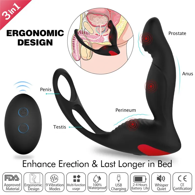 3 in 1 remote controlled vibrating prostate massager RABBIT:ONE main image 0