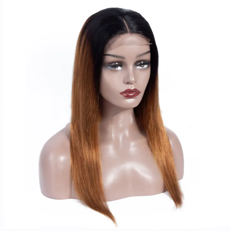 Ombre 1B/30 Lace Front Human Hair Wig with Baby Hair, Pre  display picture 1