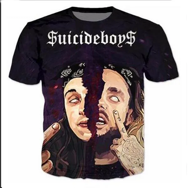 Nowa moda męska / Womans Suicideboys Koszula Summer Styl Funny Unisex 3D Print Casual T-Shirt Tops Plus Size AF0551