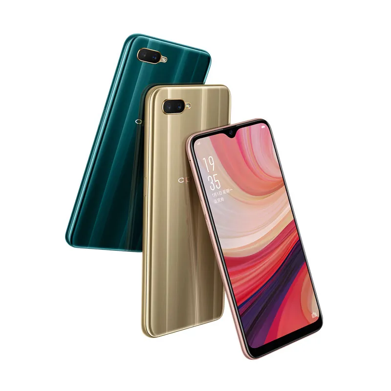 Téléphone portable d'origine OPPO A7 4G LTE 4 Go de RAM 64 Go de ROM Snapdragon 450B Octa Core Android 6.2 "Plein écran 16MP 4230mAh Face ID empreinte digitale téléphone portable intelligent