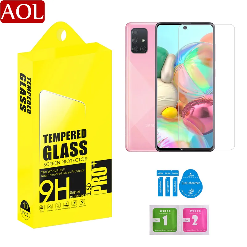 Premium Tempered Glass Screen Protector 0.26mm För Samsung Galaxy Note 8 S10 Lite 5G S9 S8 Plus A90 A80 A70 A71 A51 Explosionssäker film