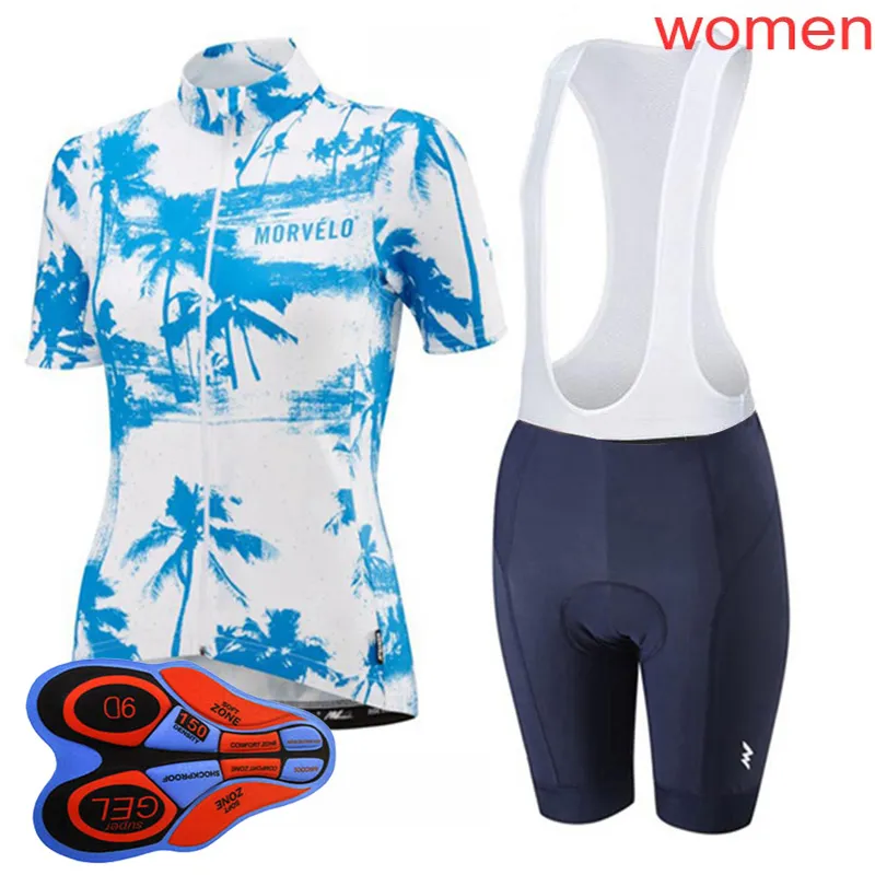 Femmes Morvelo Team Cyclisme Jersey Ensemble Été Respirant À Manches Courtes VTT Vêtements De Vélo Ropa Ciclismo Mujer Vélo Sports Uniforme Y21031813