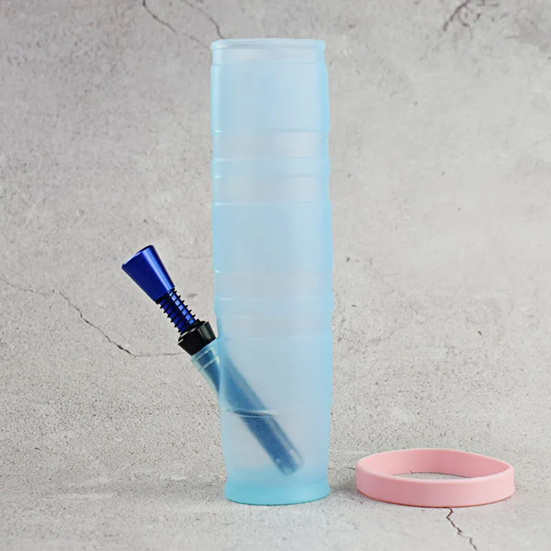 5 couleurs 200MM Portable incassable Bongs coloré Silicone fumer conduites d'eau lavable pliable