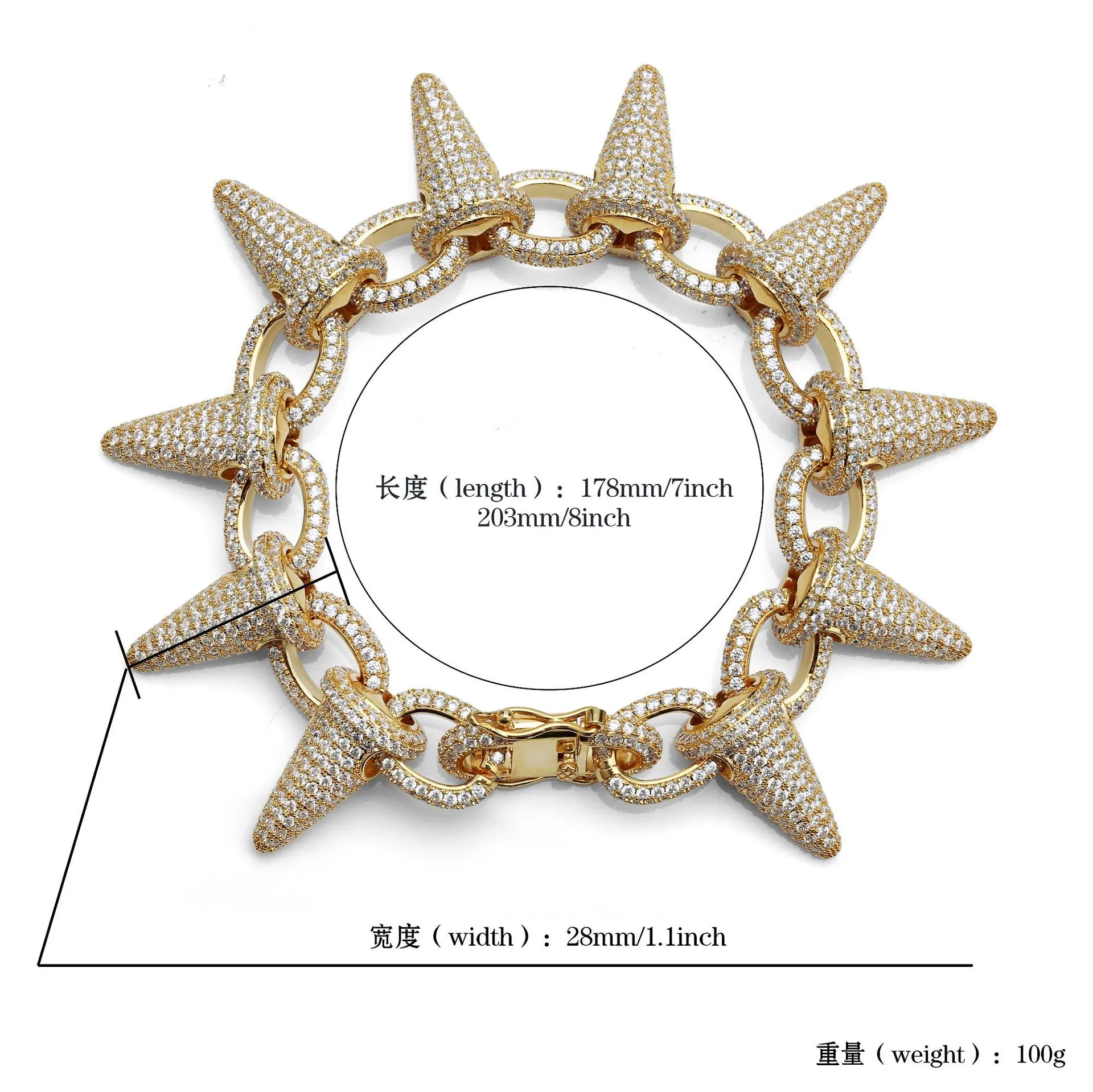 Iced out discount spike bracelet cheap