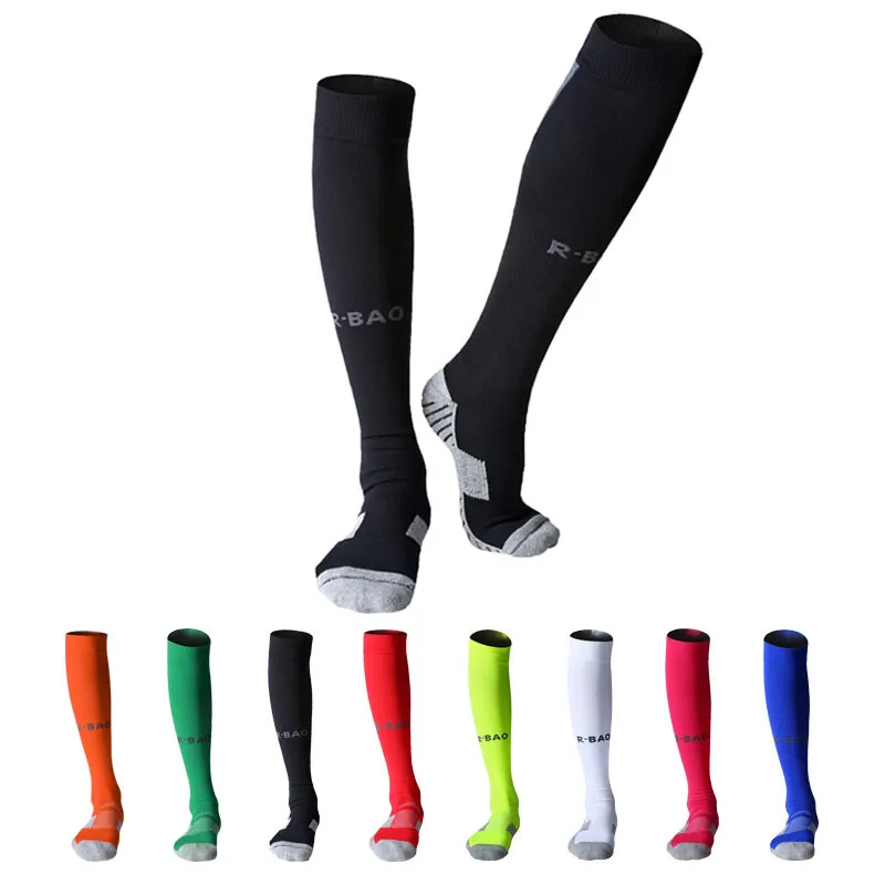 Baumwolle Lange Fußball Socken Sport Team Kompression Socken Kniehohe Fußball Socken Handtuch Unten Für Unisex Erwachsene Jugend