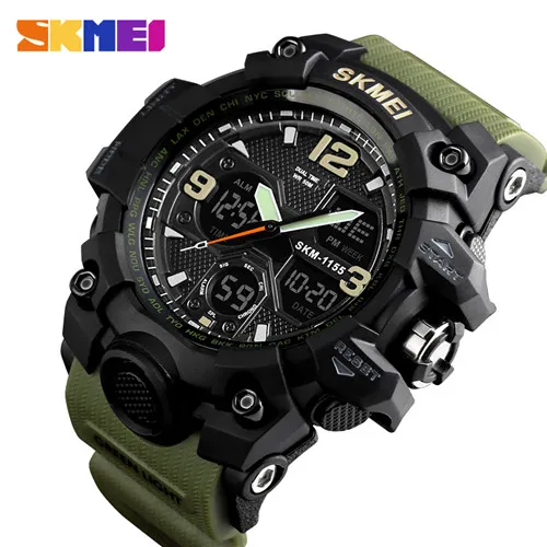 SKMEI Luxury Army Camo Sports Watch For Men Quartz Digital